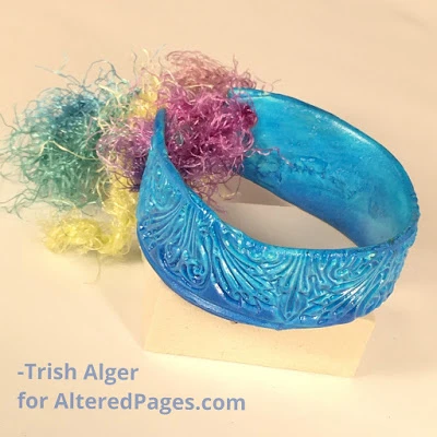 blue polymer clay jewelry project bracelet